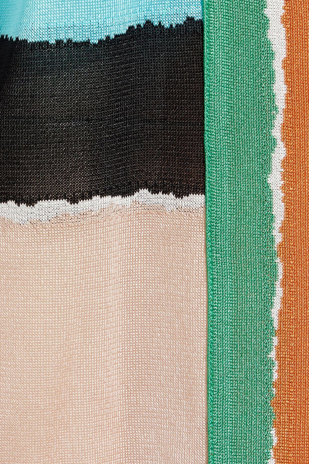 MISSONI Color-block stretch-knit cardigan