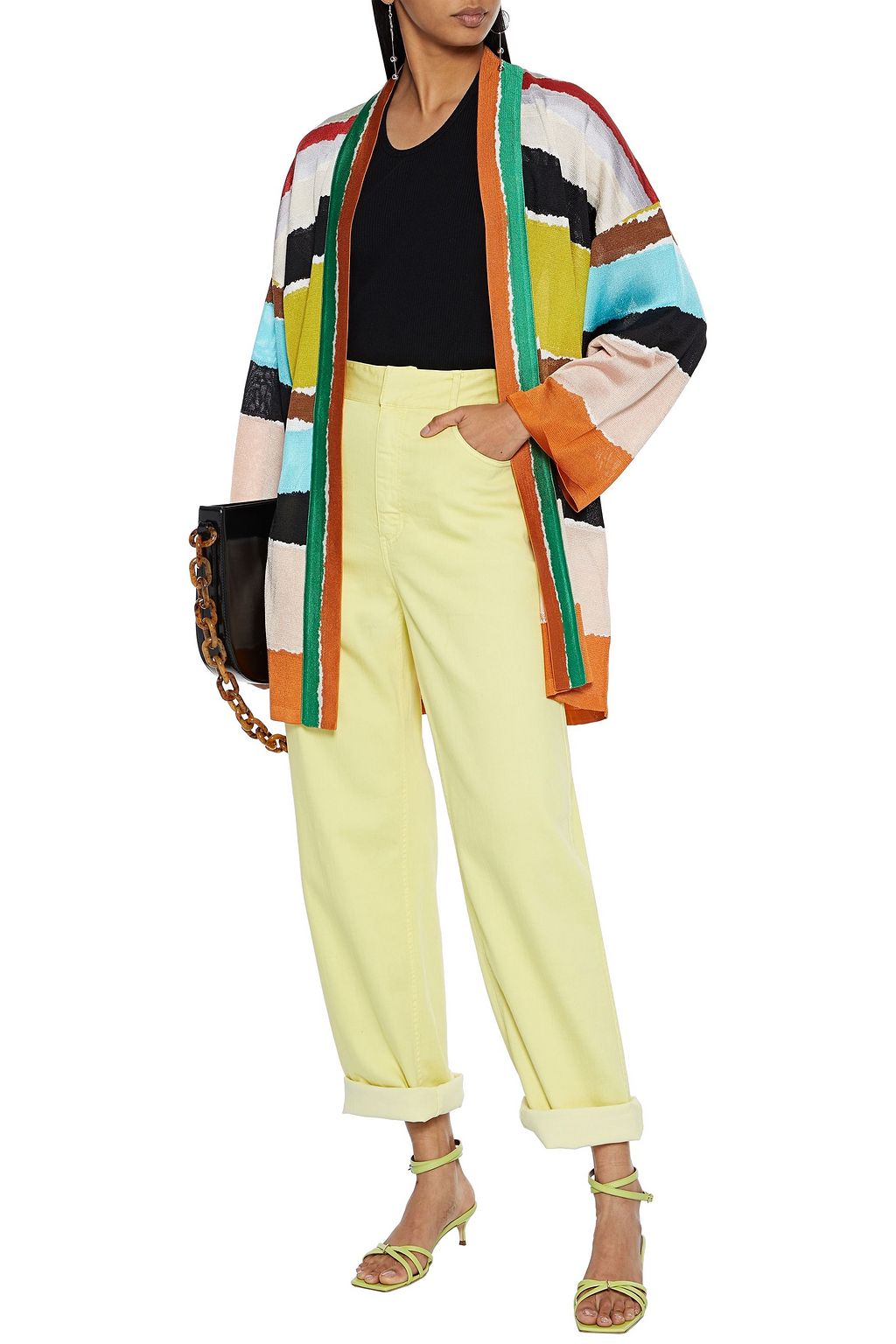 MISSONI Color-block stretch-knit cardigan