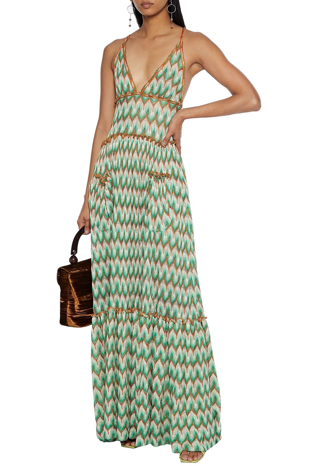 open back crochet maxi dress