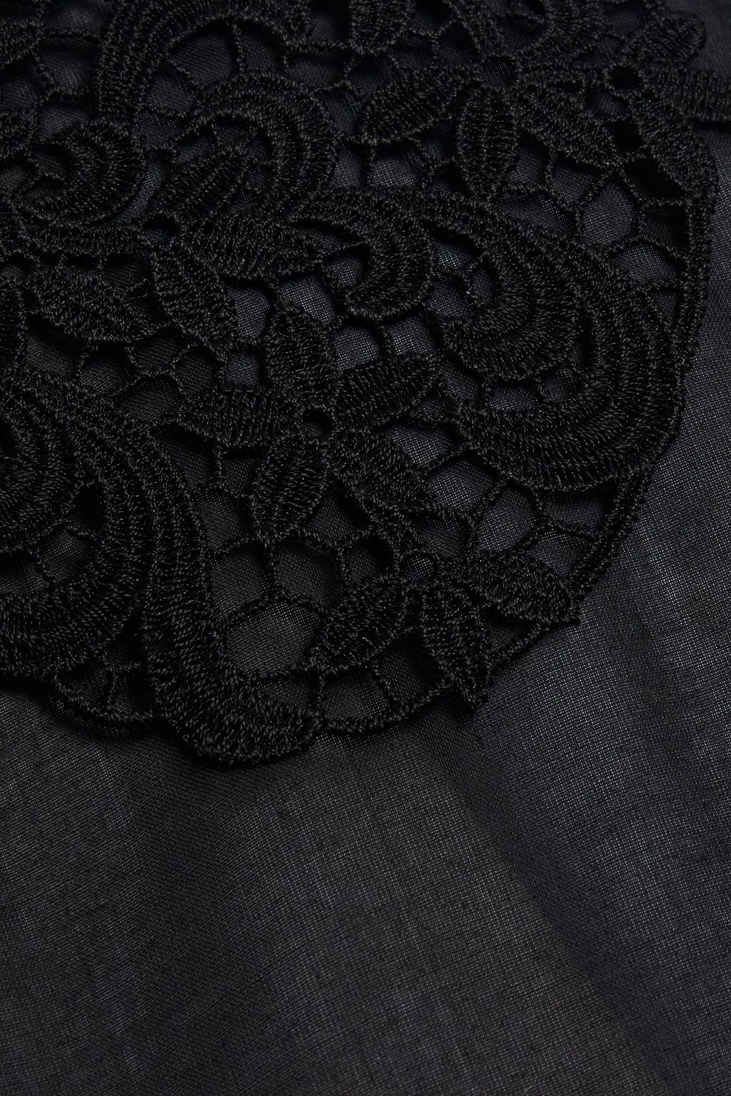 MSGM Guipure lace-trimmed cotton-voile blouse