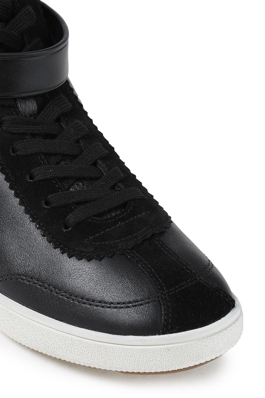 COACH Suede-trimmed leather high-top sneakers