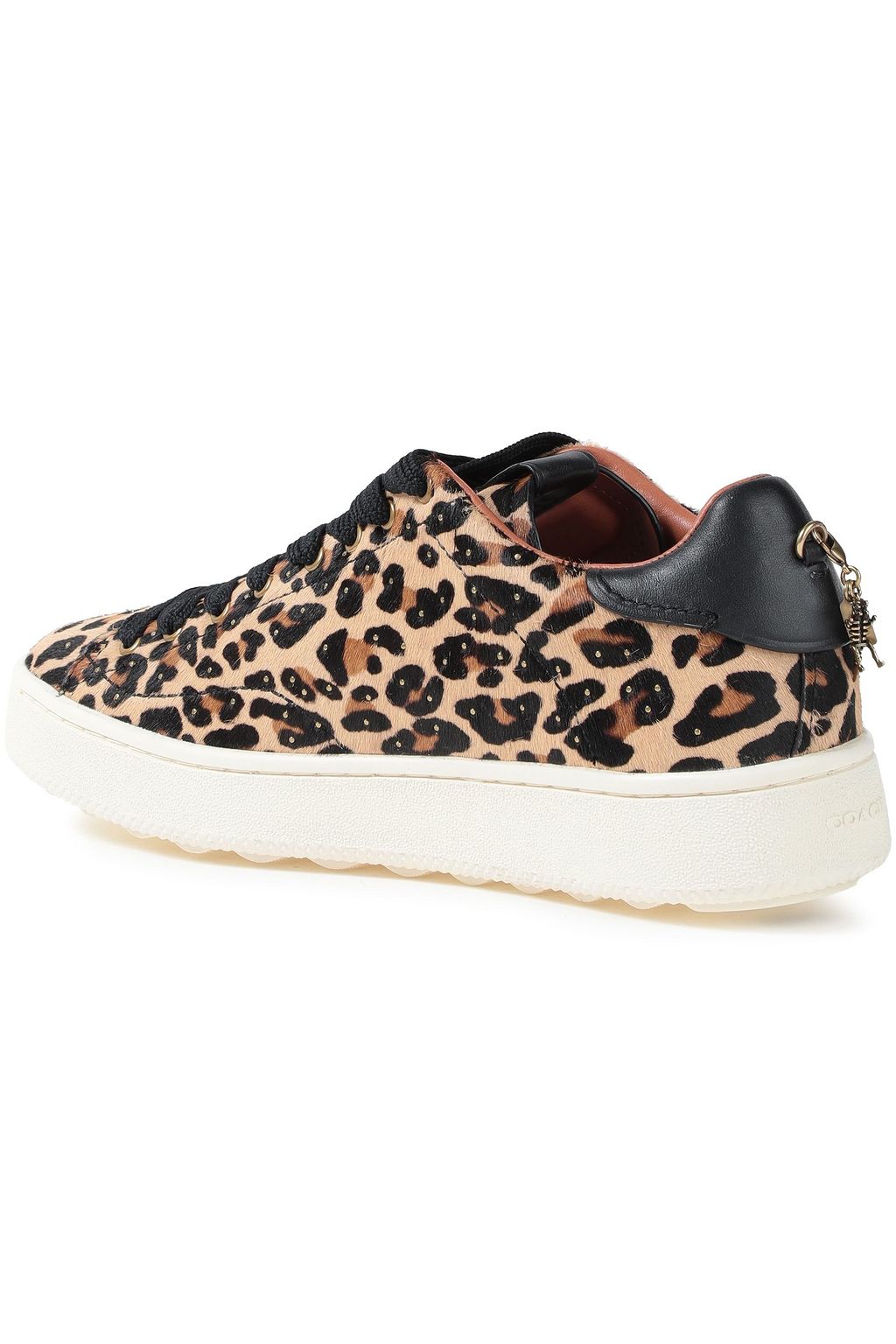 COACH Studded leopard-print calf hair sneakers