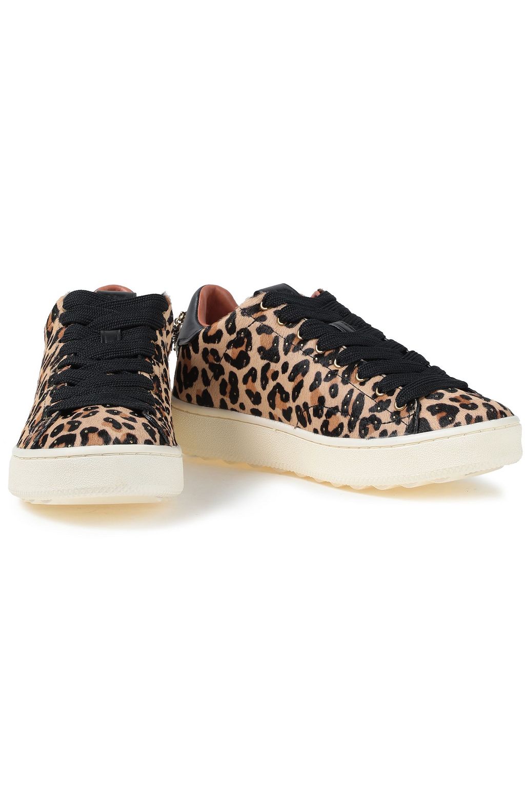 COACH Studded leopard-print calf hair sneakers