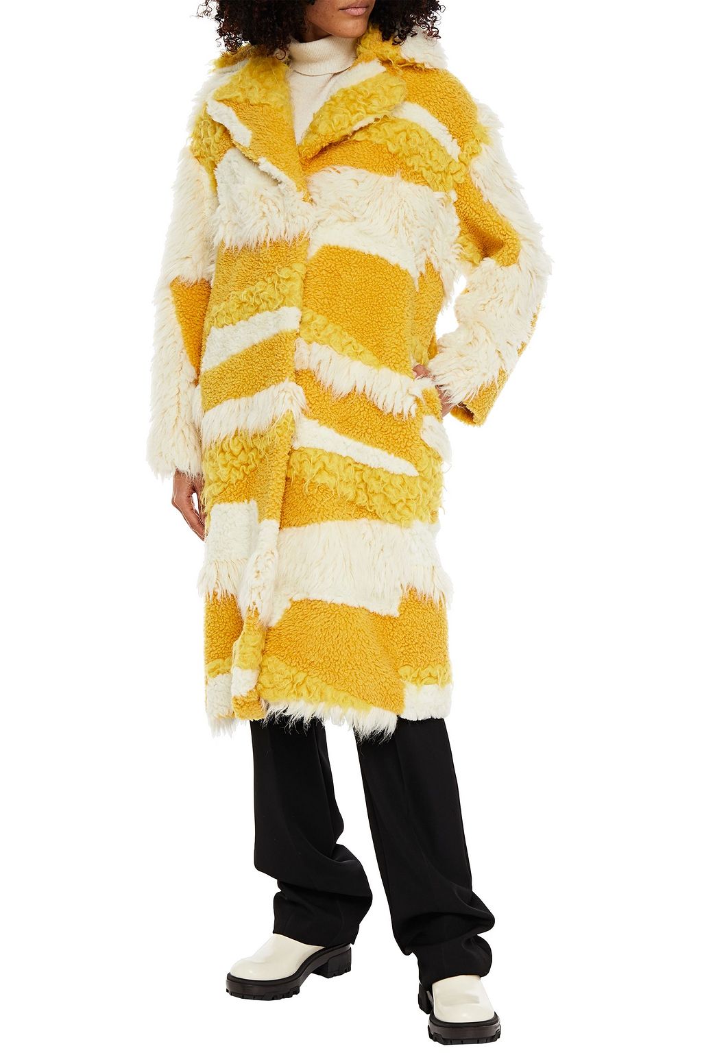 MSGM Paneled wool-blend coat