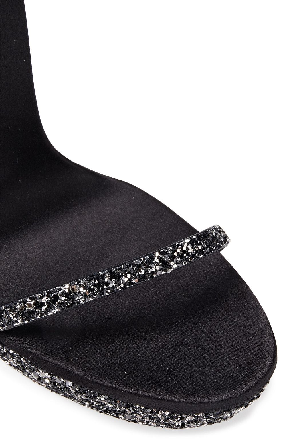 SAINT LAURENT Sandalen aus Leder mit Glitter-Finish