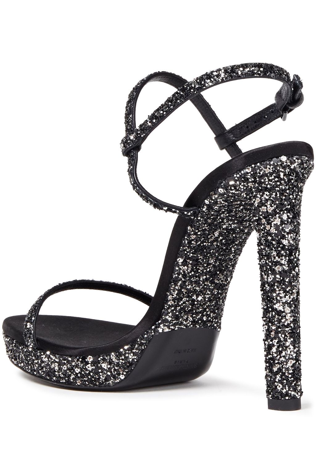 SAINT LAURENT Sandalen aus Leder mit Glitter-Finish