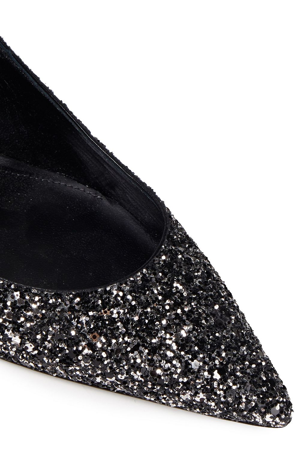 SAINT LAURENT Glittered leather pumps