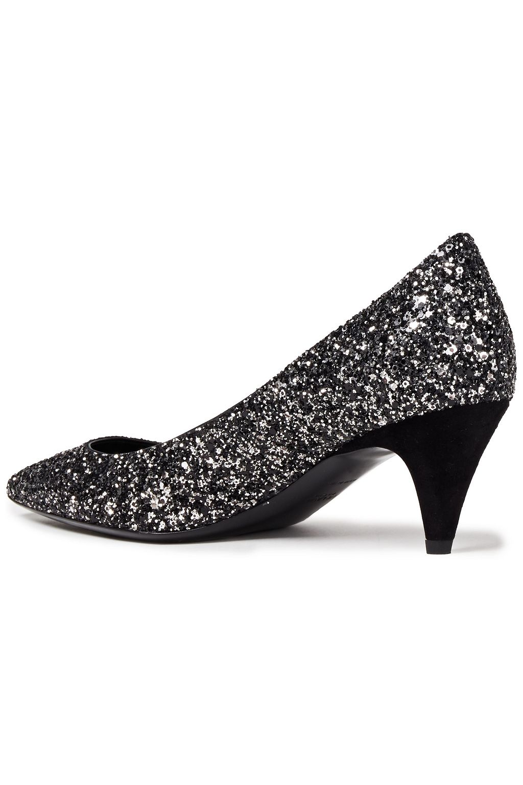 SAINT LAURENT Glittered leather pumps