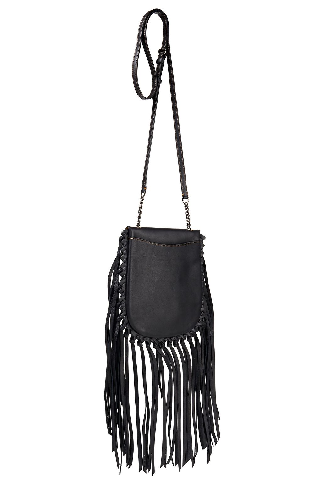 COACH Embellished fringed leather shoulder bag