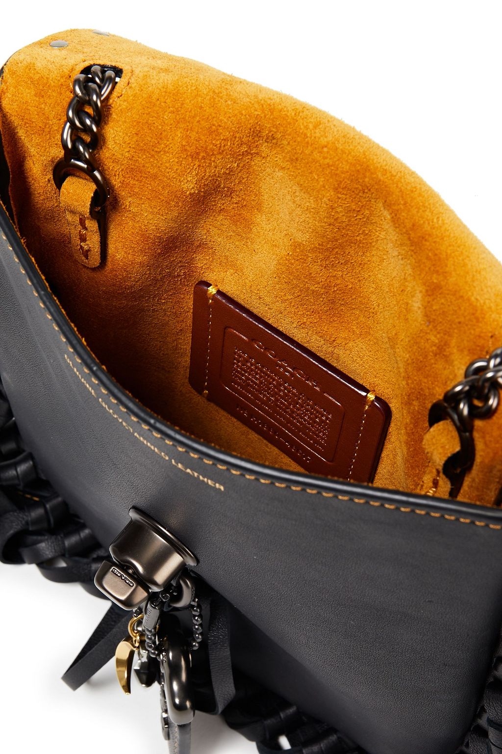 COACH Embellished fringed leather shoulder bag