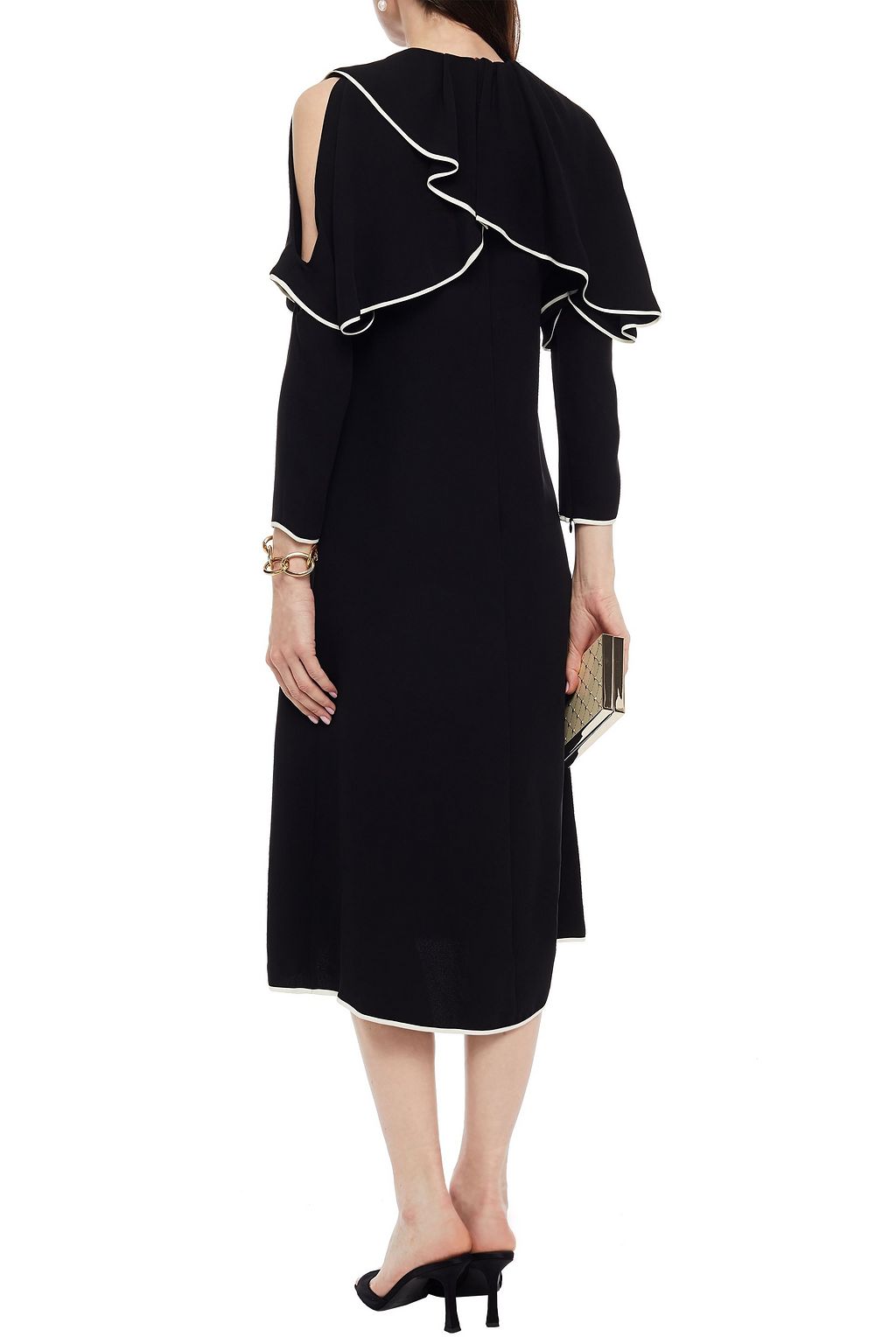 VALENTINO GARAVANI Mehrlagiges Midikleid aus Seiden-Crêpe mit Cut-outs