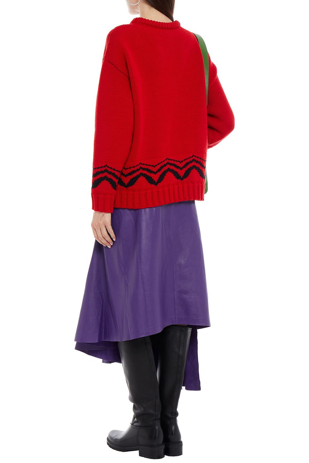 MSGM Jacquard-knit wool-blend sweater