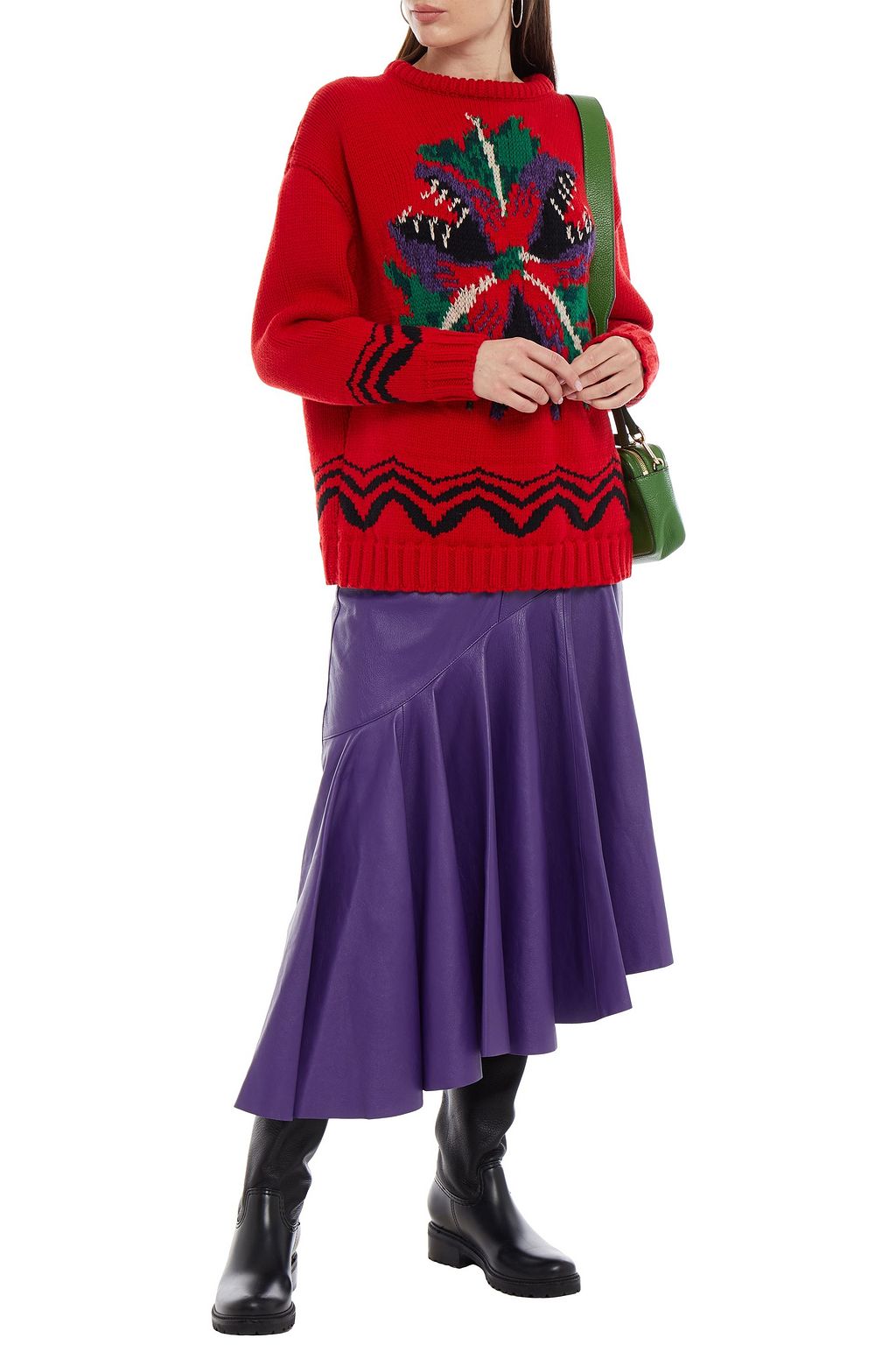 MSGM Jacquard-knit wool-blend sweater