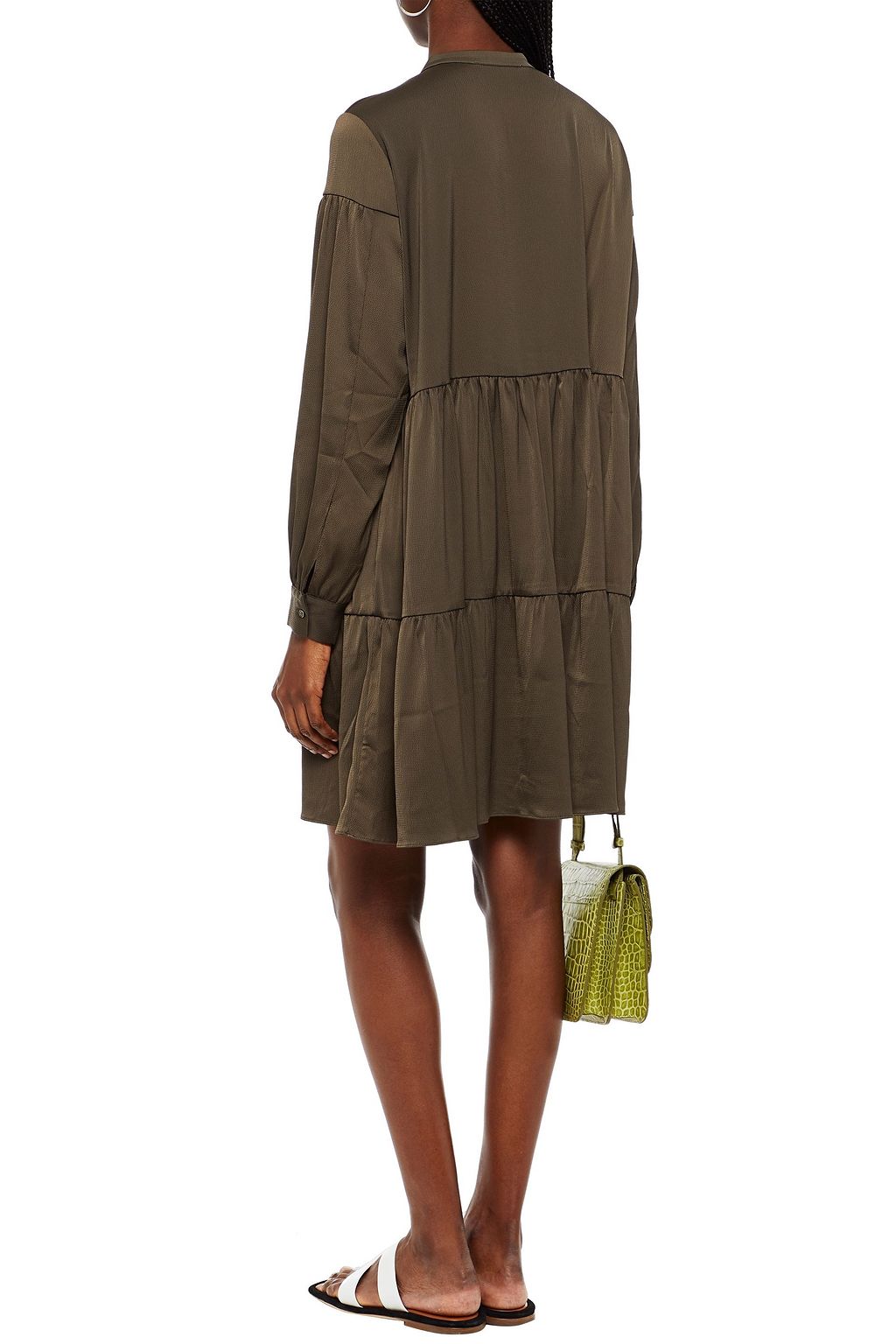 SAMSØE Φ SAMSØE Gathered hammered stretch-satin mini dress