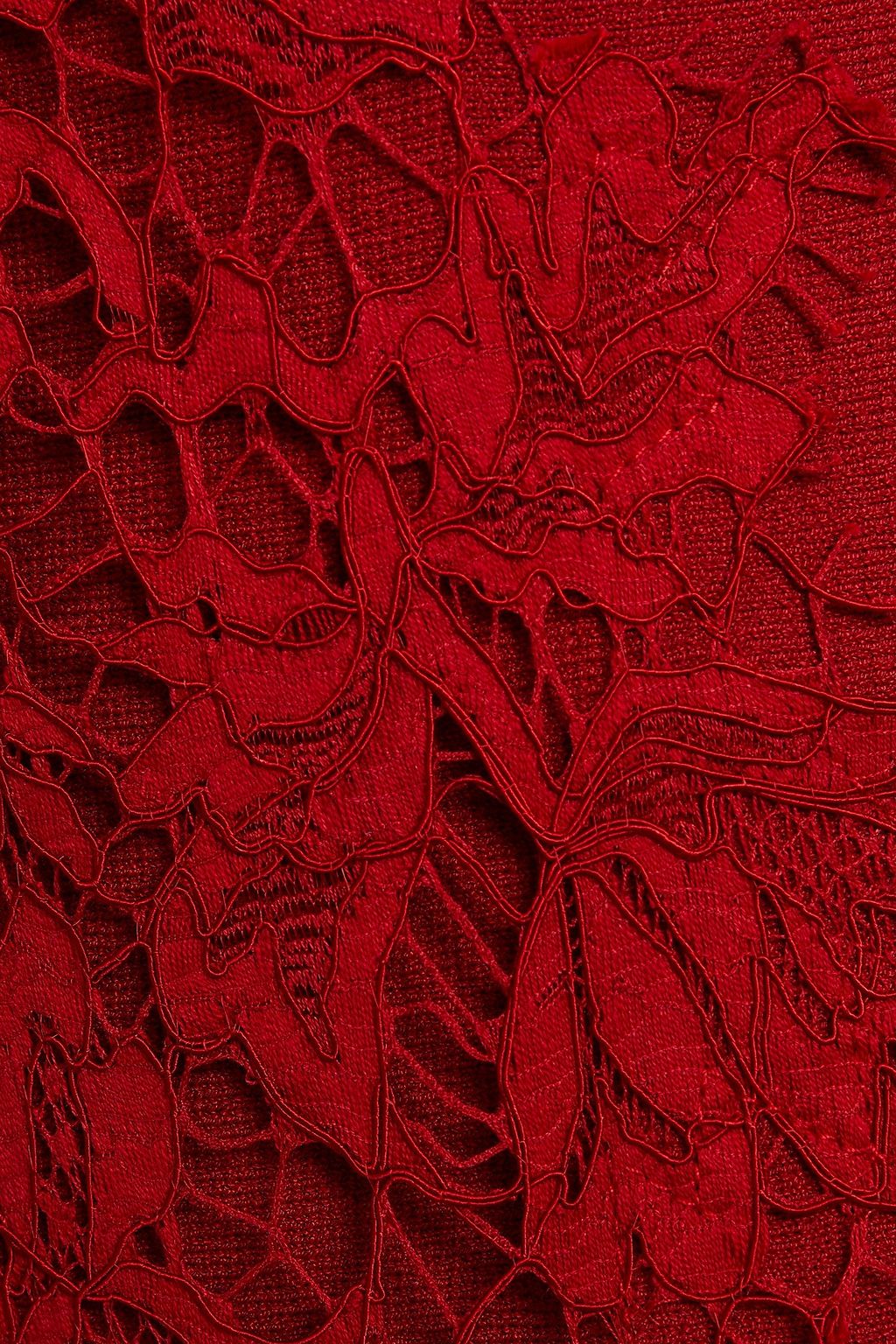 VALENTINO GARAVANI Lace-trimmed stretch-knit mini dress