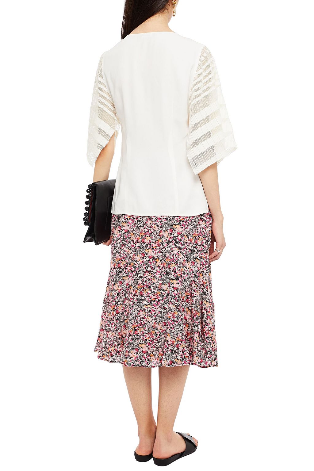 ALTUZARRA Snake-print silk crepe de chine skirt