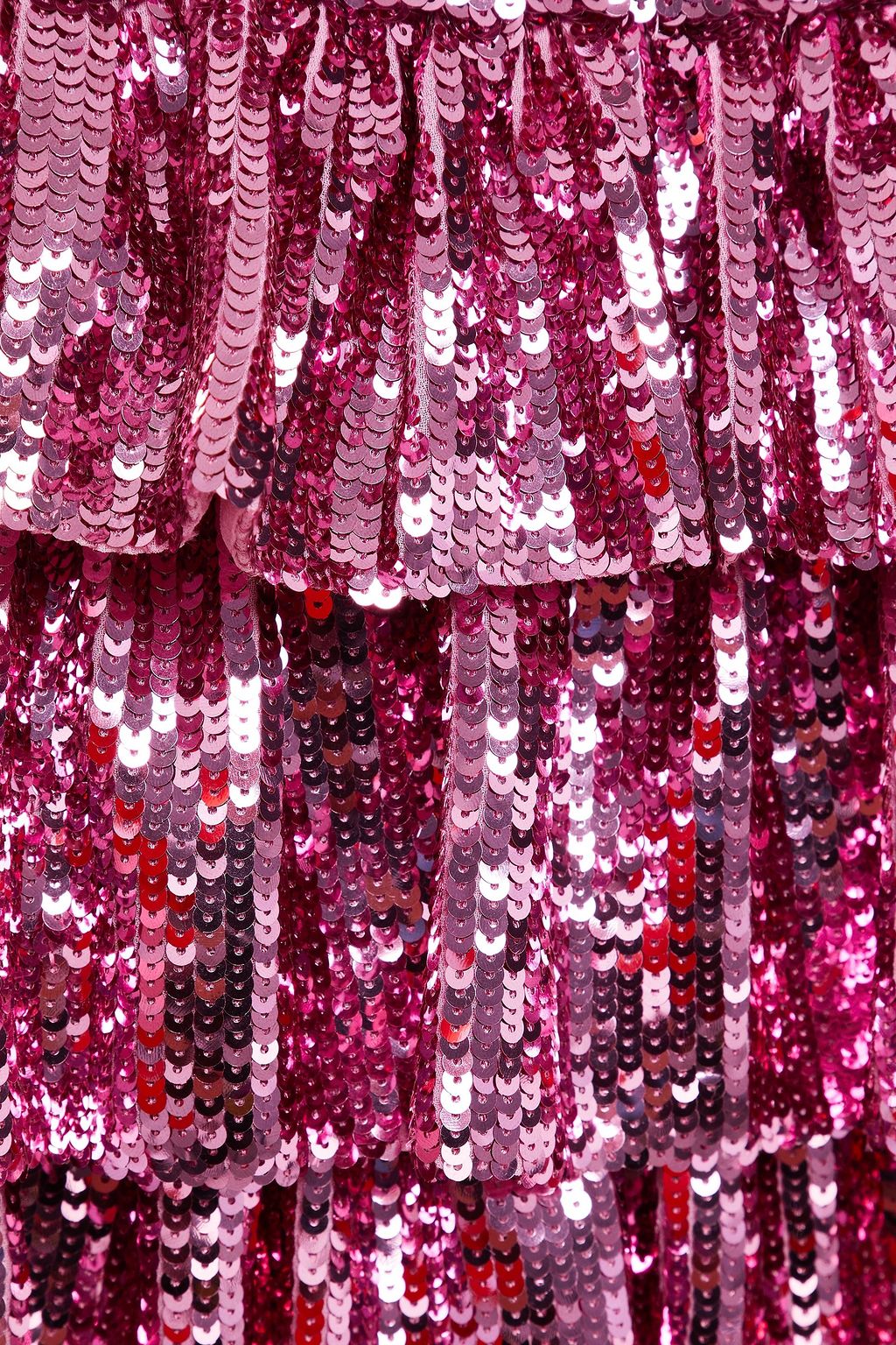 MSGM Tiered sequined georgette mini skirt