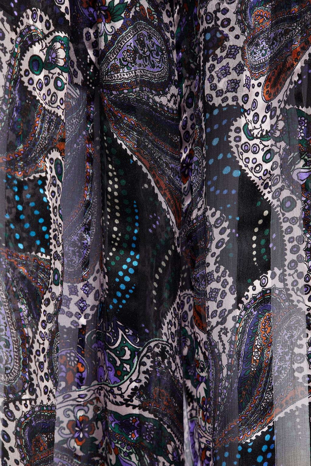 ETRO Gathered printed silk-chiffon midi skirt