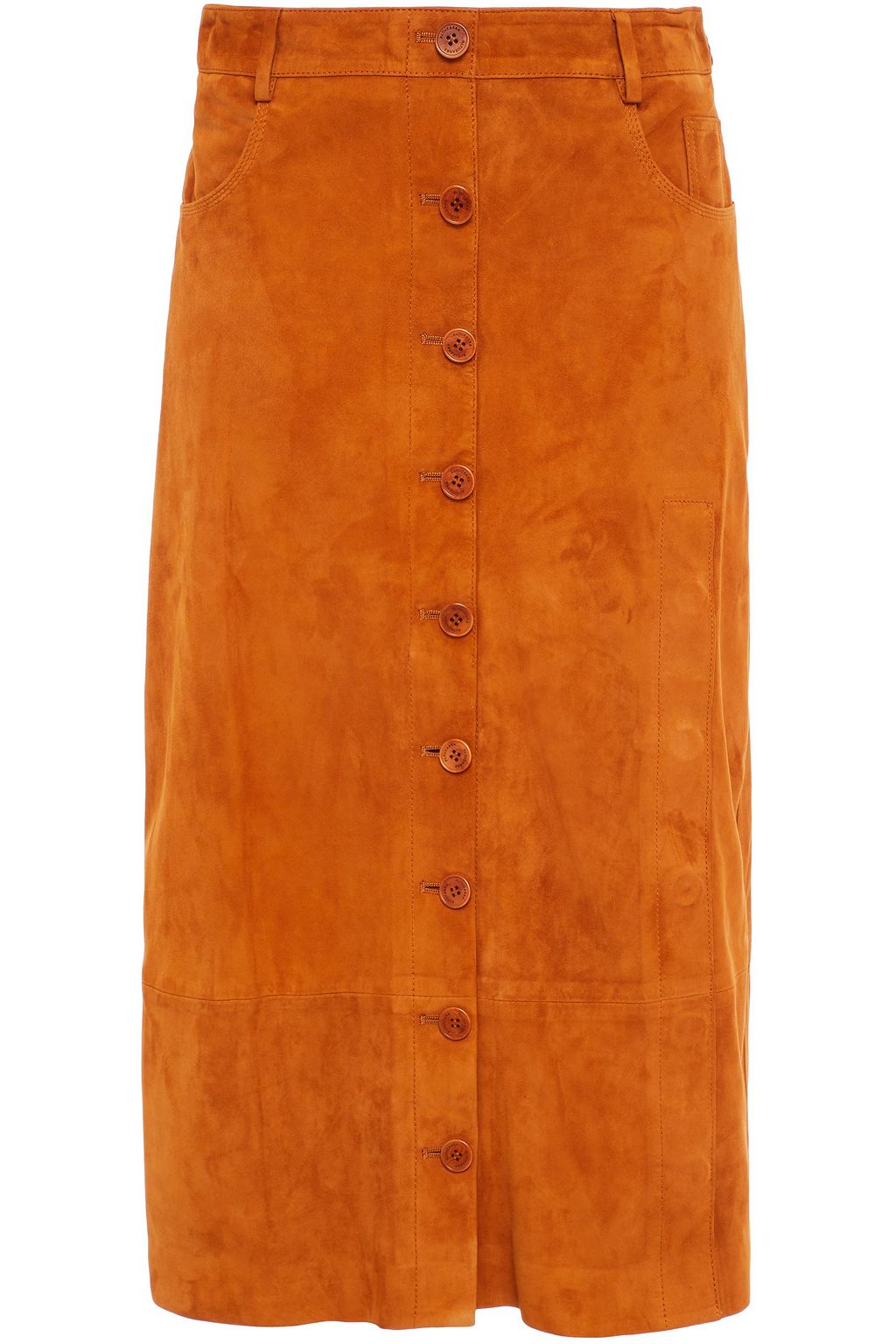 button skirt suede