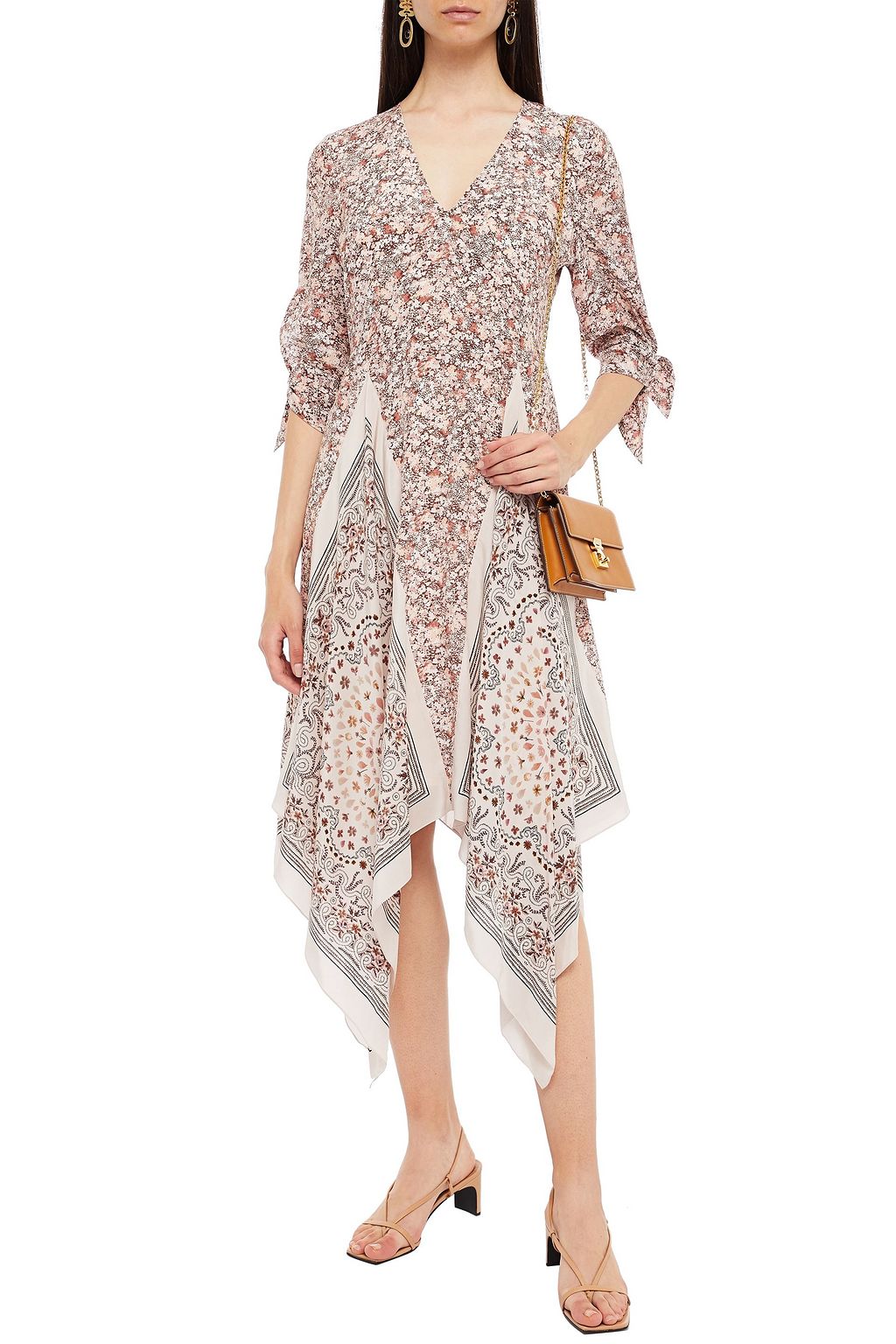 ALTUZARRA Asymmetric printed silk crepe de chine dress