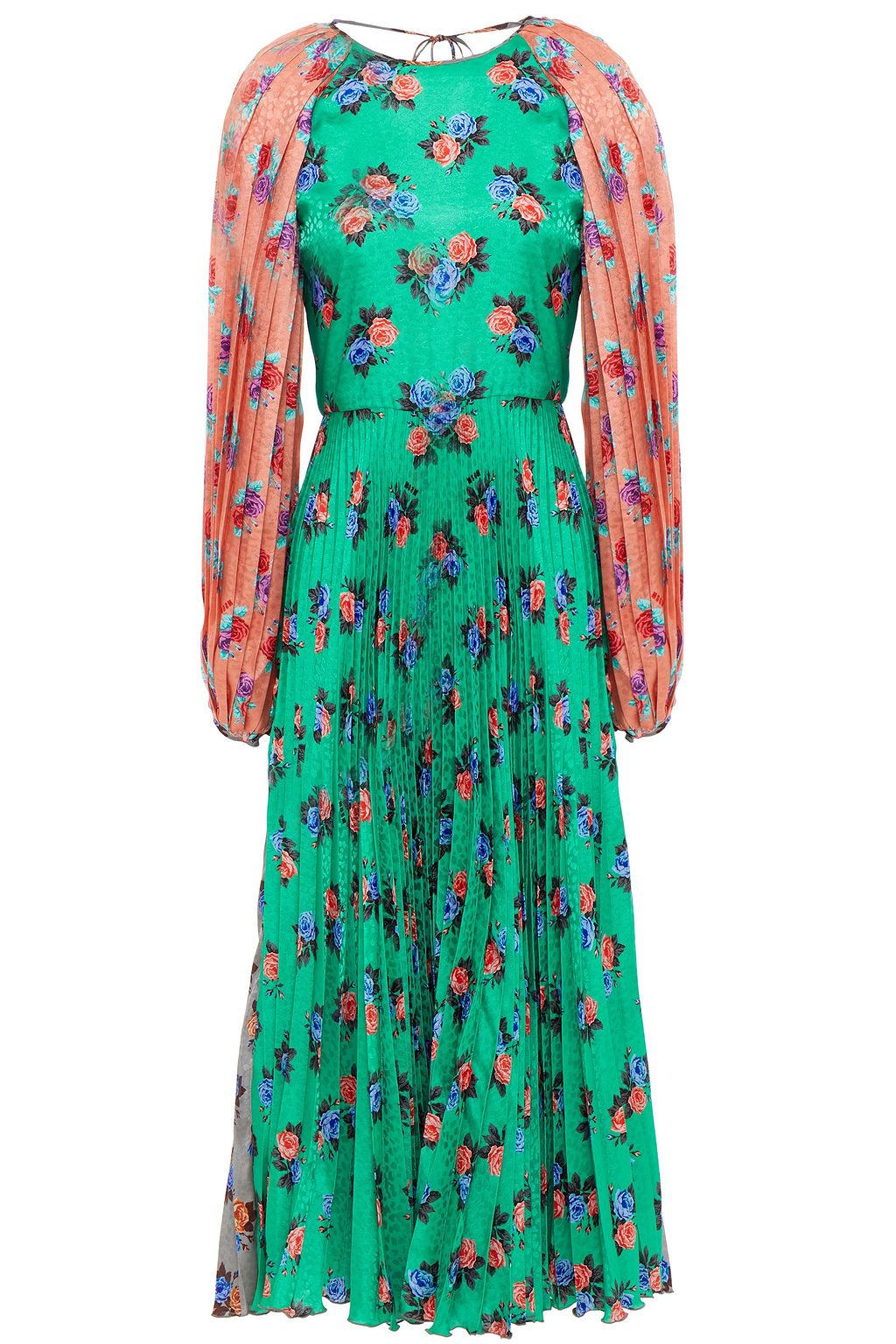 マルチカラー プリーツ入り フローラルプリントサテンジャカード ミディワンピース The Outnet Msgm The Outnet マルチカラー プリーツ入り フローラルプリントサテンジャカード ミディワンピース The Outnet Msgm The Outnet