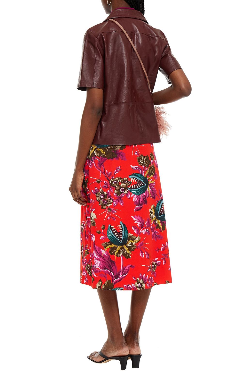 MSGM Printed cotton midi skirt