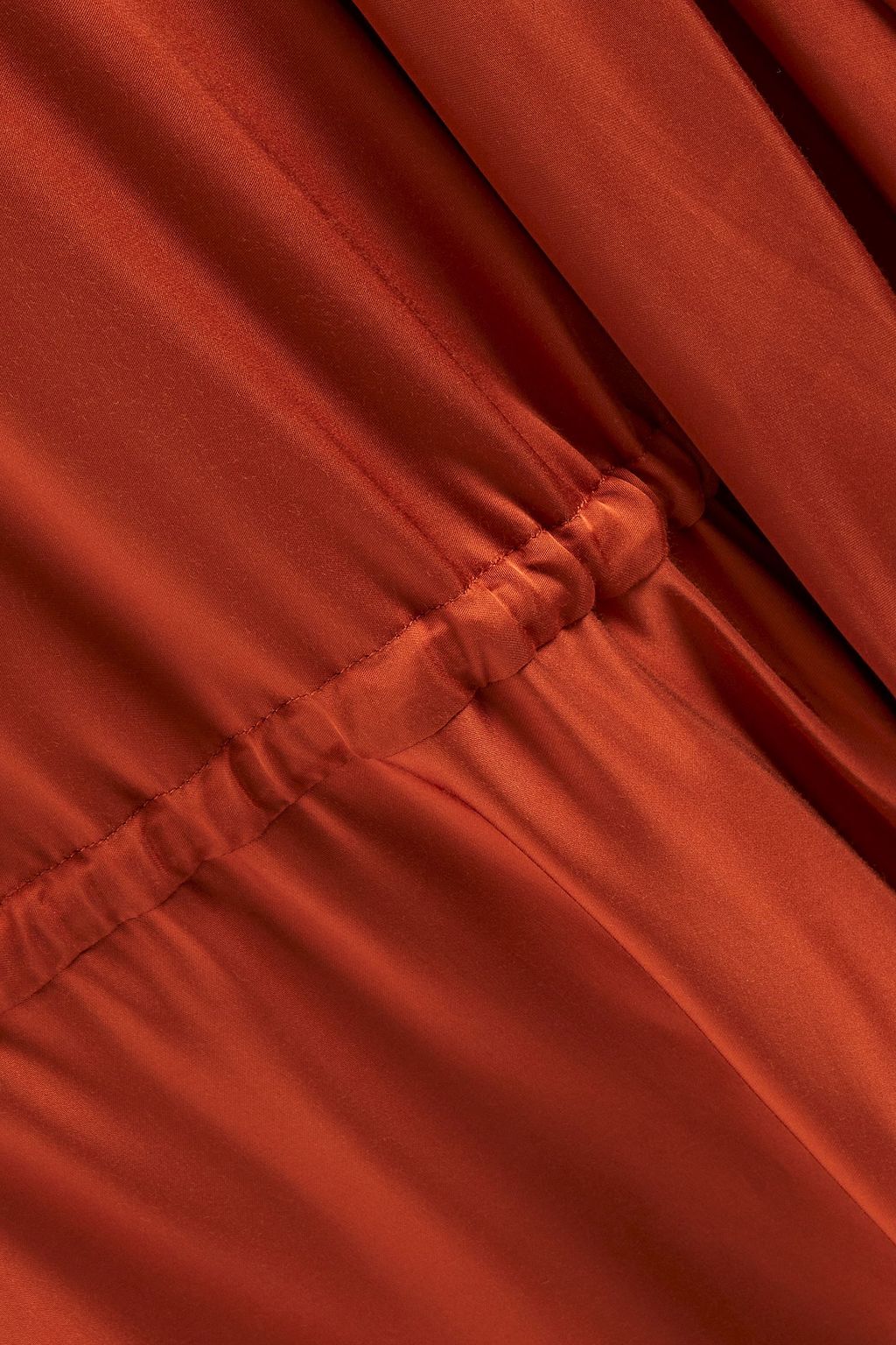 SOLACE LONDON One-shoulder gathered satin maxi dress