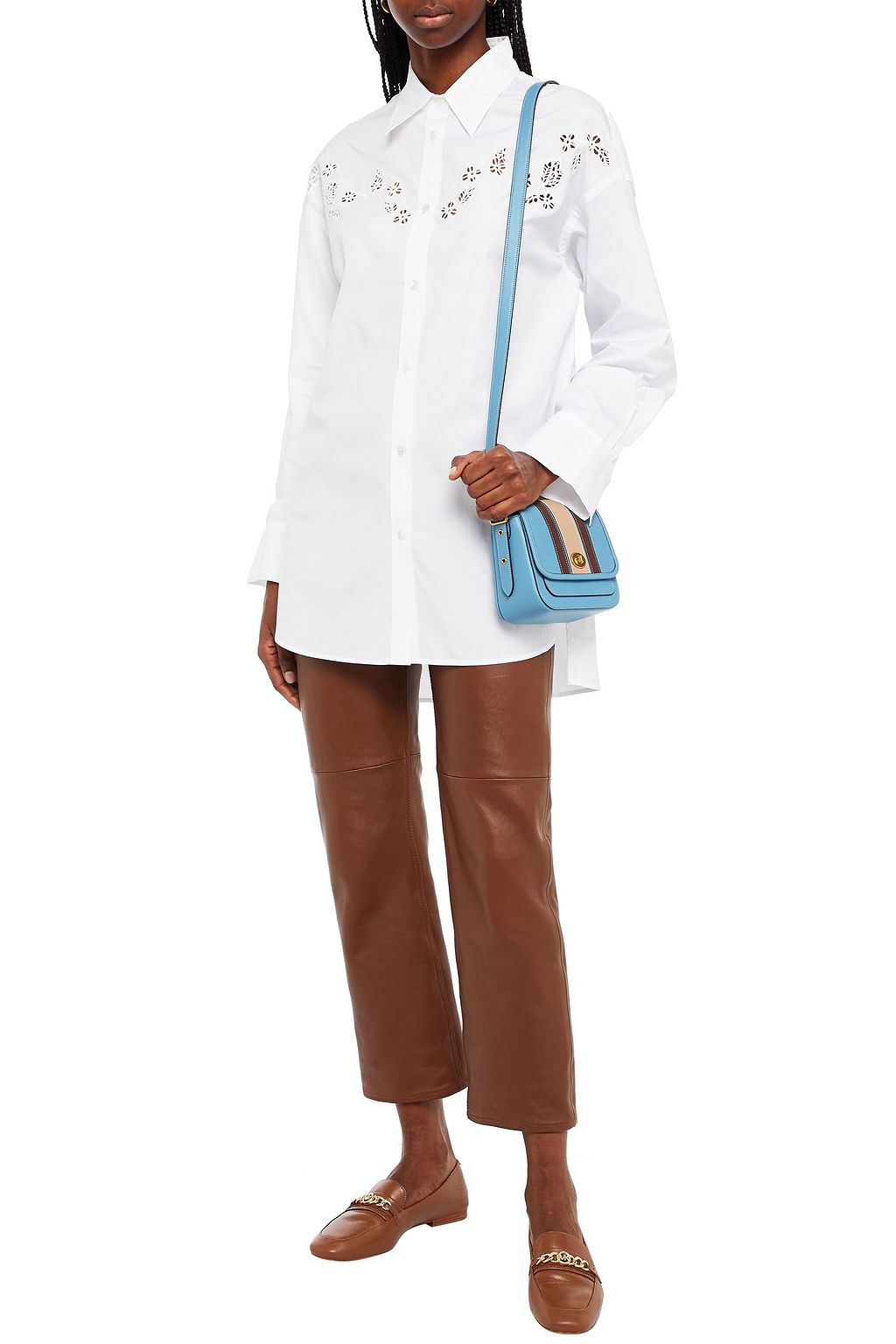 COACH Embroidered cotton-poplin shirt