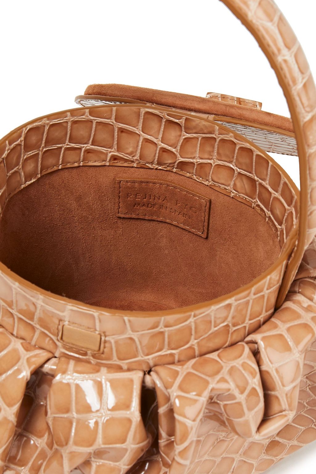 REJINA PYO Agnes gathered croc-effect leather tote