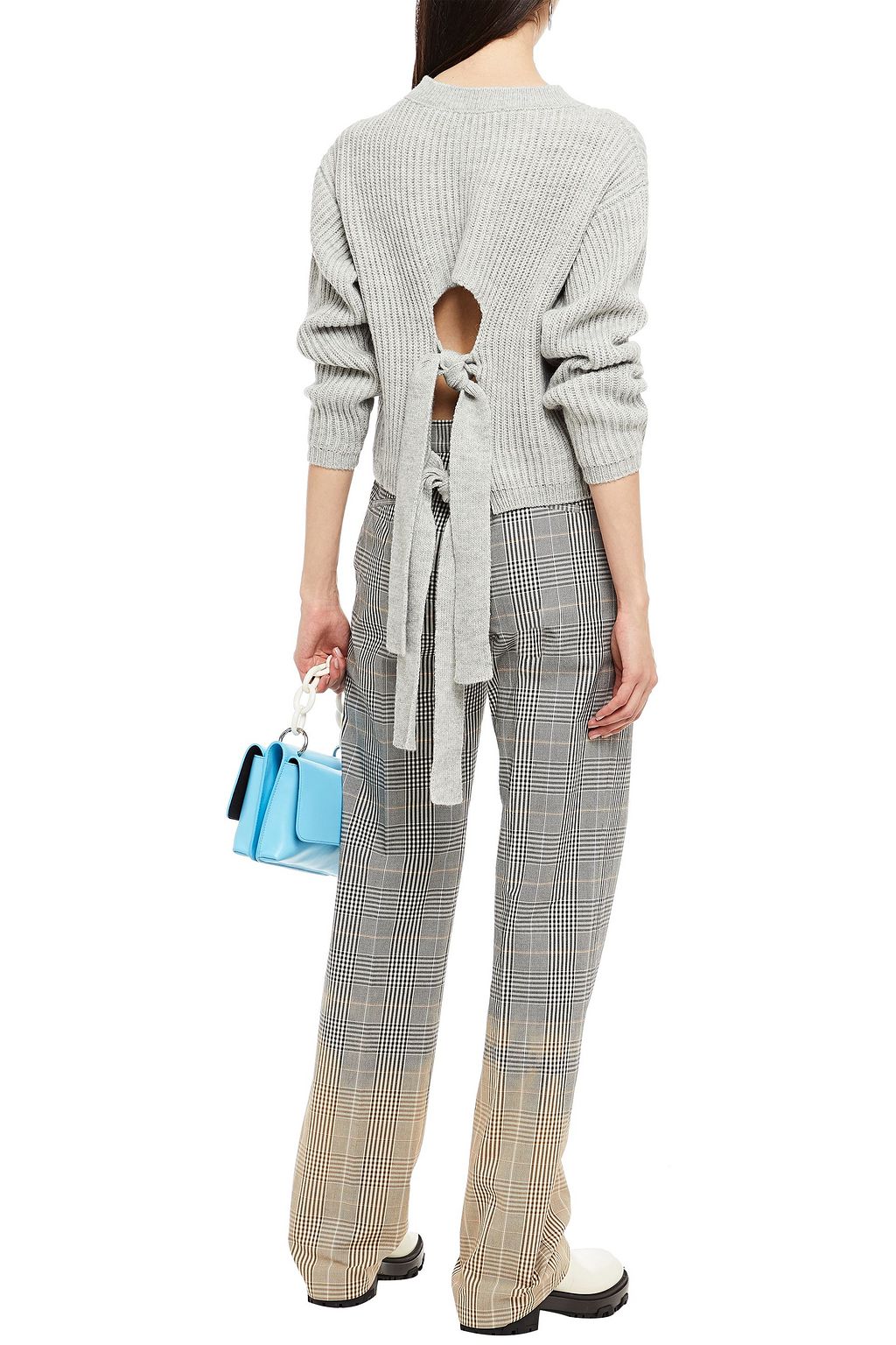 MSGM Cropped ribbed-knit sweater