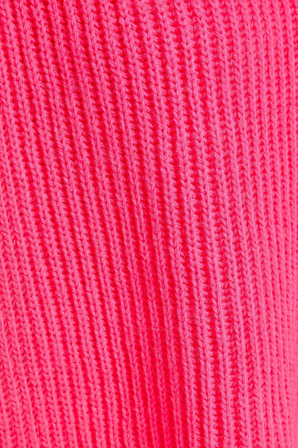 MSGM Oversized cropped ribbed-knit sweater