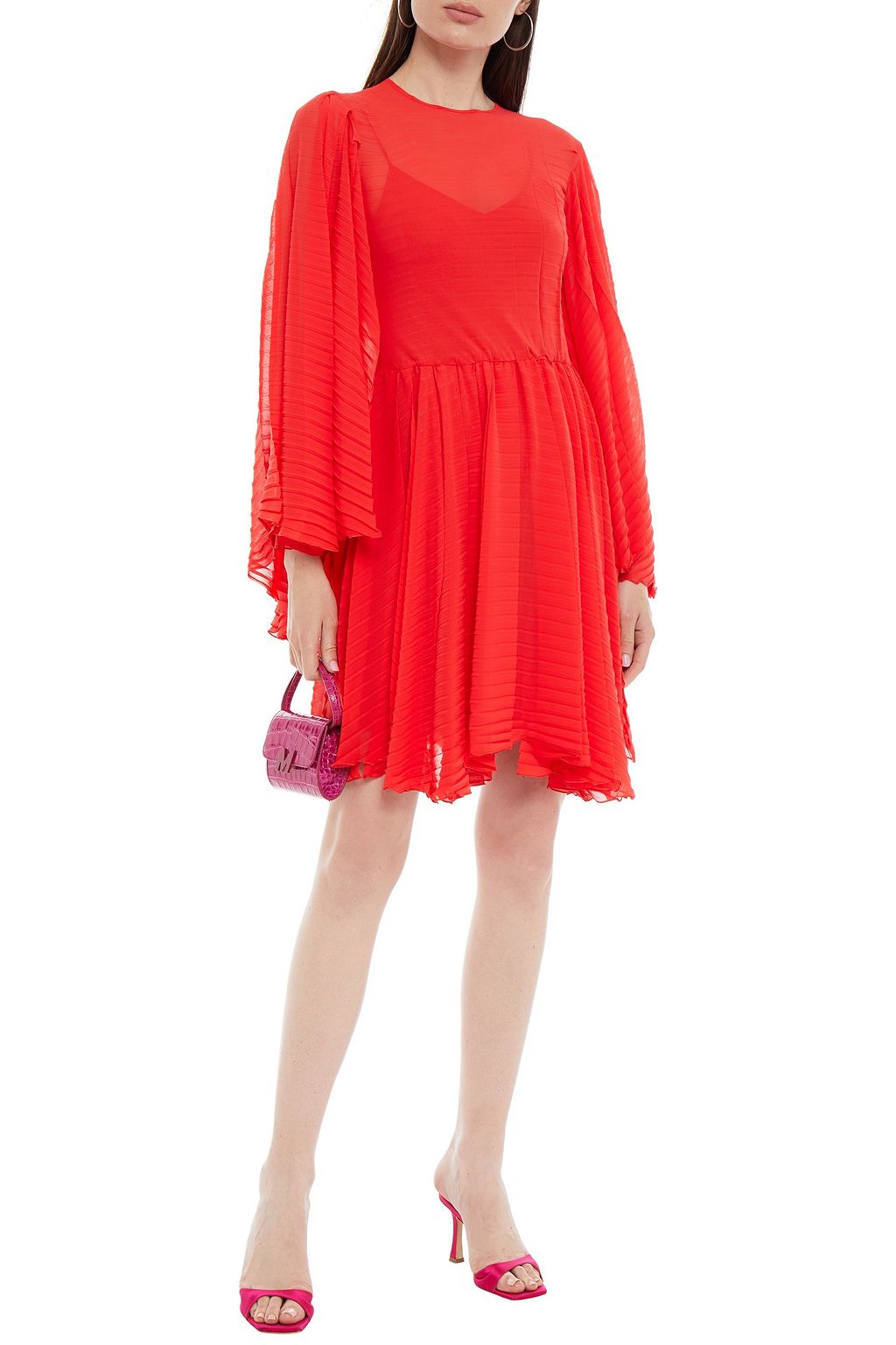 MSGM Gathered crepon mini dress