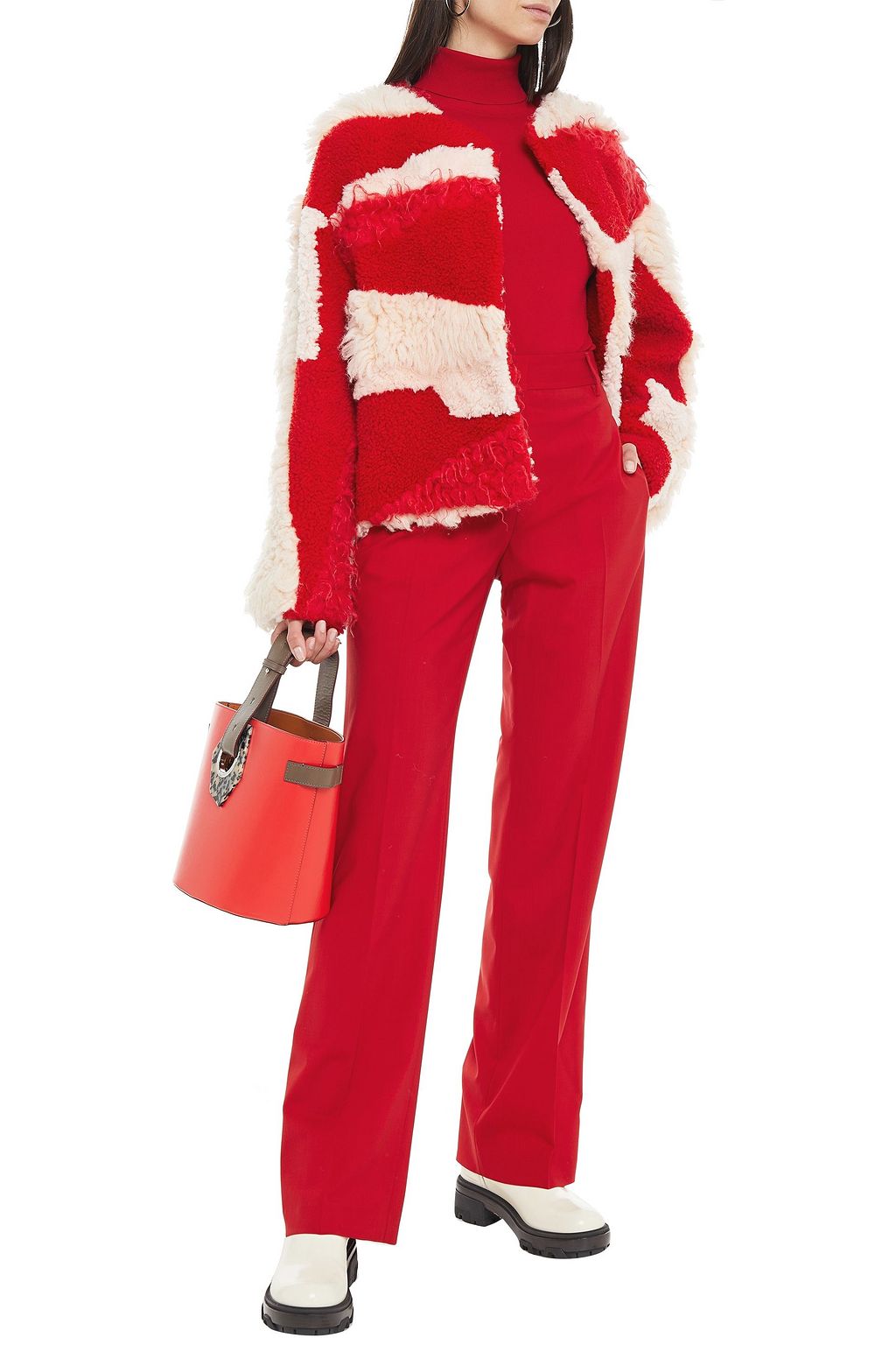 MSGM Wool-blend faux shearling jacket