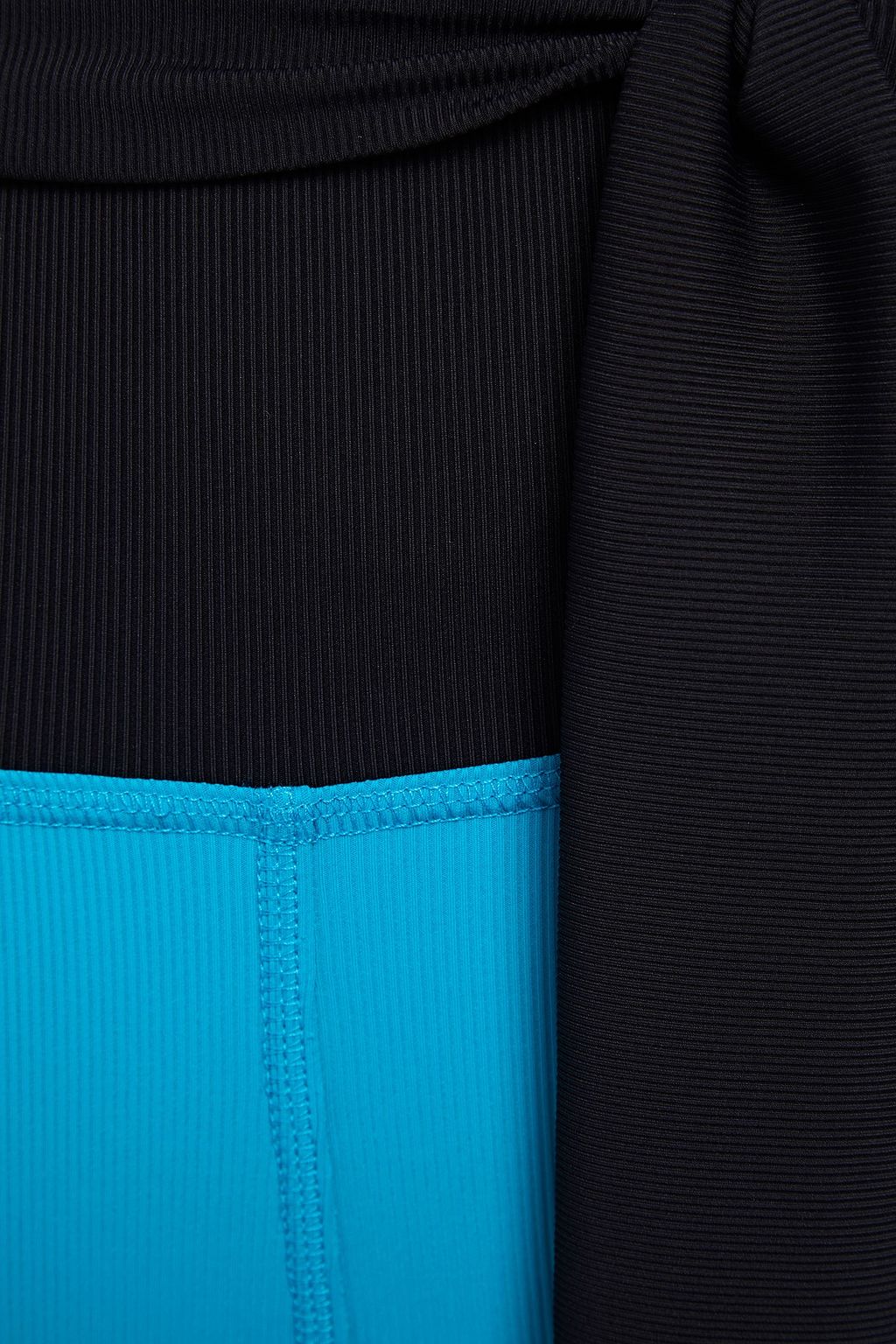 MSGM Belted two-tone ribbed jersey leggings