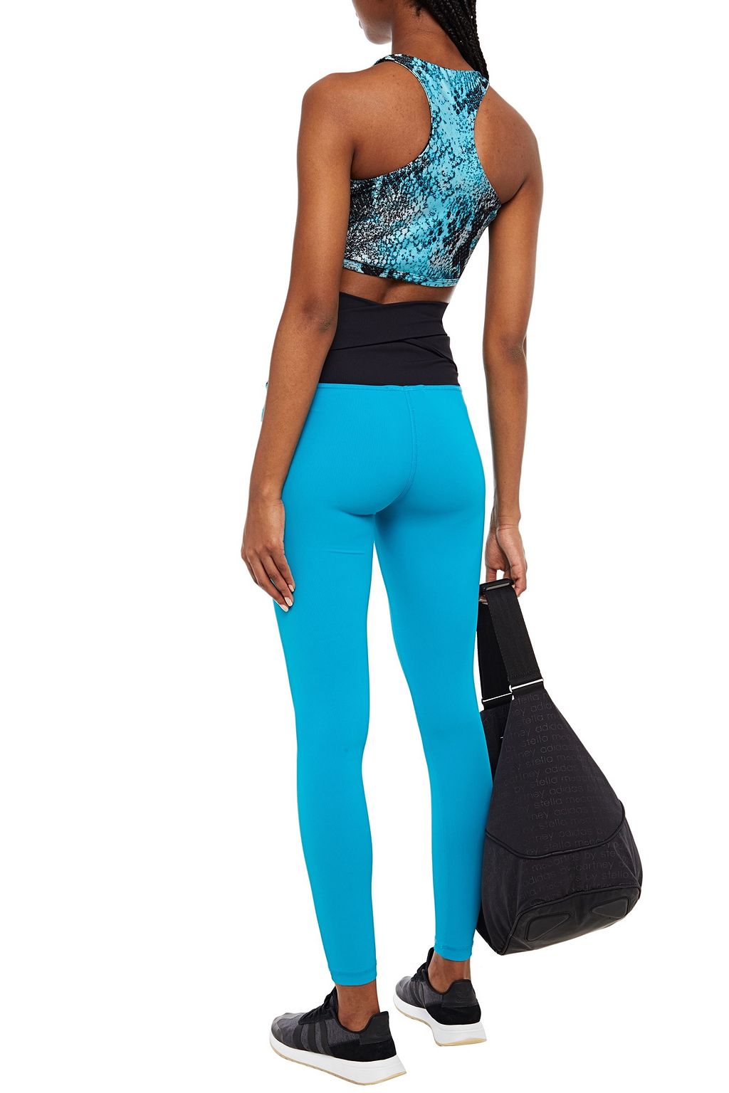 MSGM Belted two-tone ribbed jersey leggings