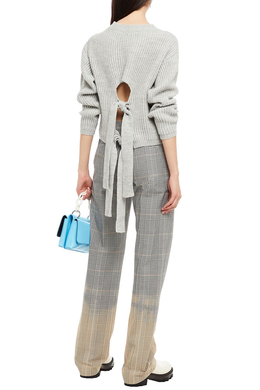 MSGM Checked cotton straight-leg pants