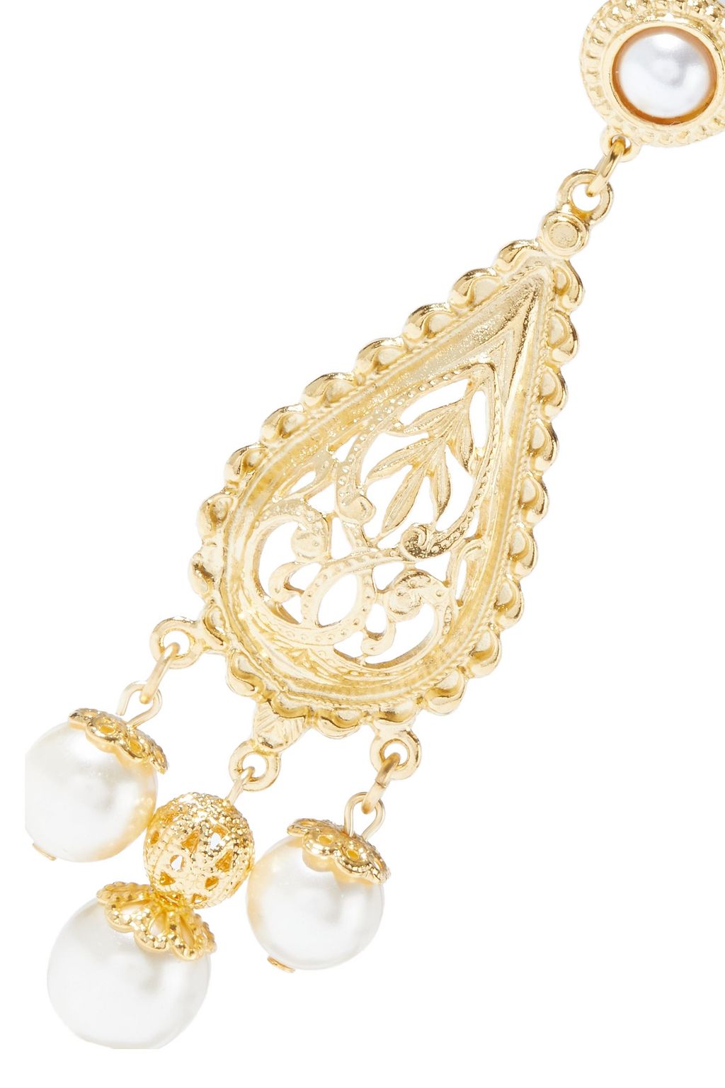 BEN-AMUN 24-karat gold-plated faux pearl earrings