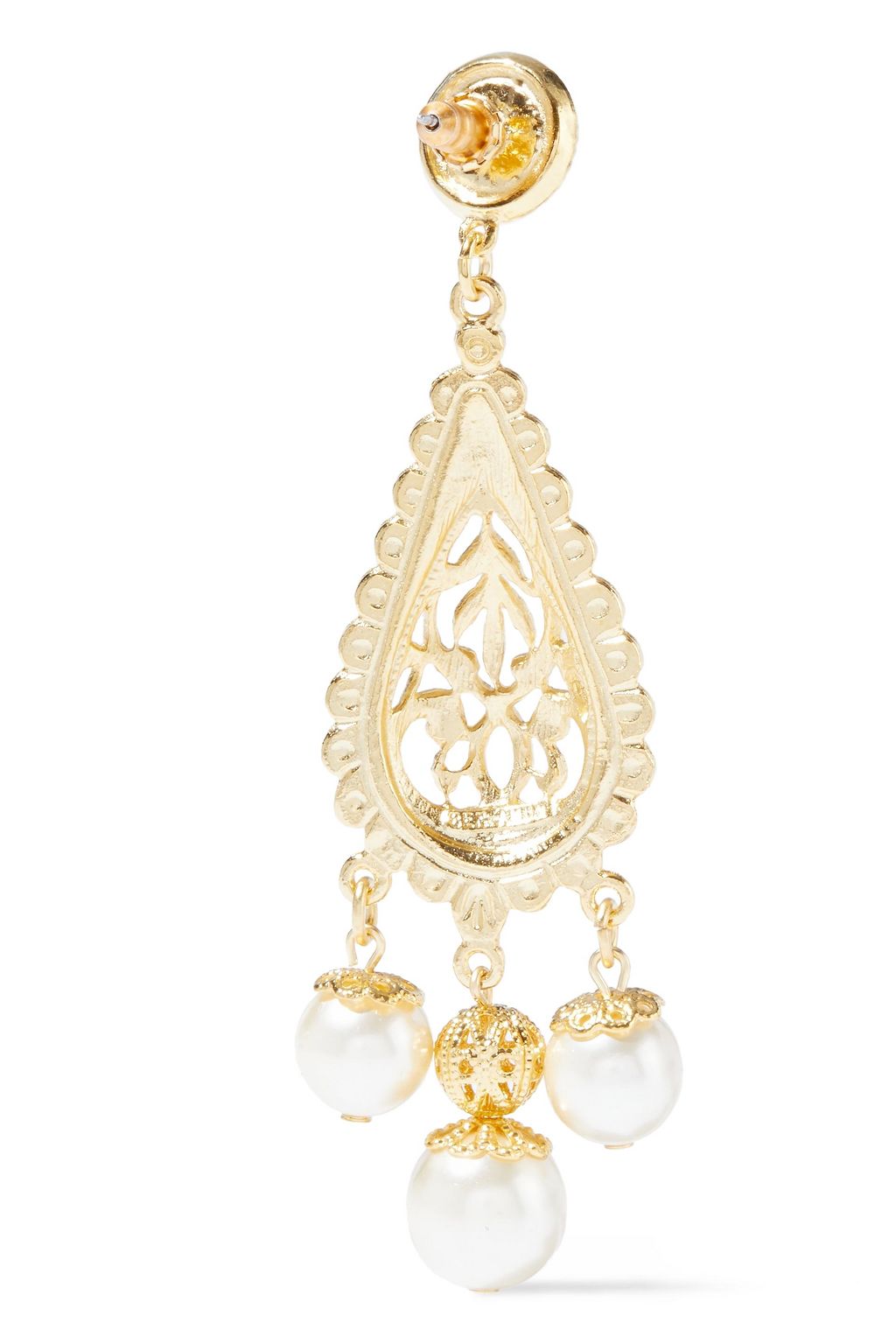 BEN-AMUN 24-karat gold-plated faux pearl earrings