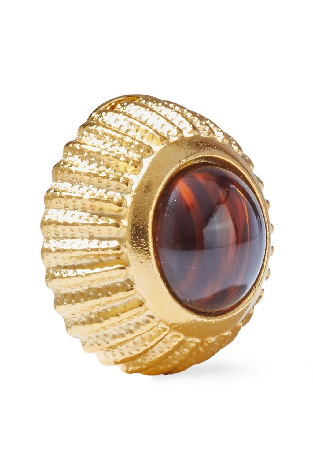 BEN-AMUN 24-karat gold-plated stone clip earrings