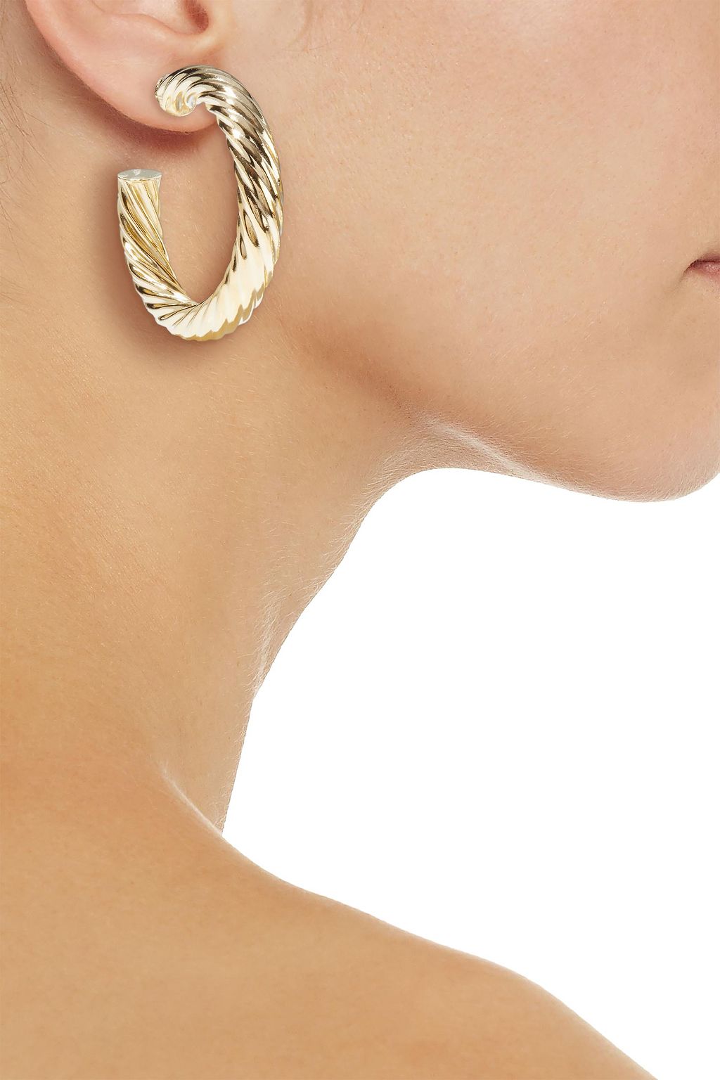BEN-AMUN 24-karat gold-plated hoop earrings