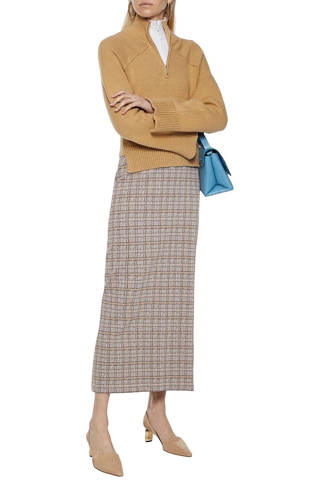 ROSETTA GETTY Checked woven maxi skirt