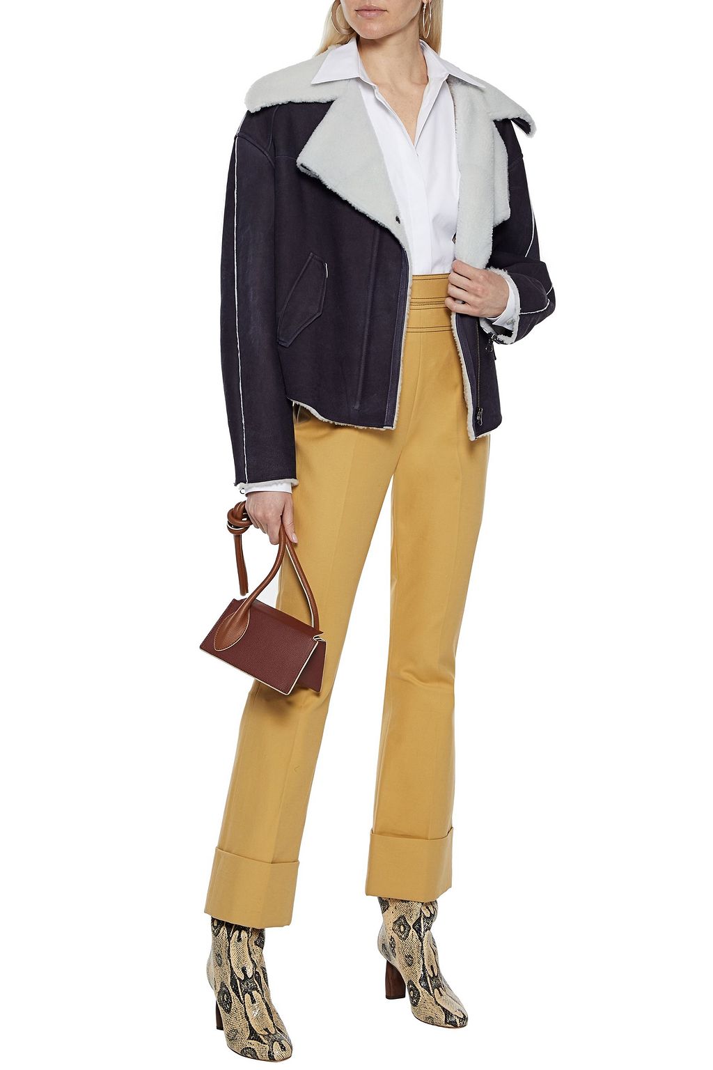 YVES SALOMON Shearling biker jacket