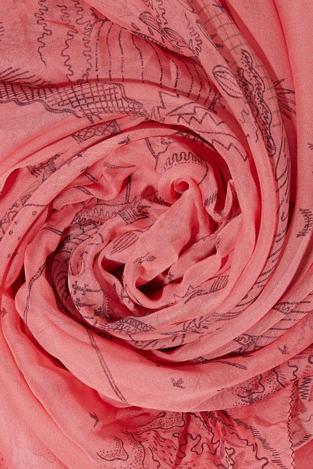 VALENTINO GARAVANI Printed silk-chiffon scarf