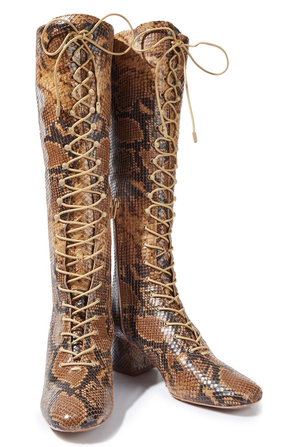 ZIMMERMANN Kniehohe Stiefel aus Leder mit Schlangeneffekt