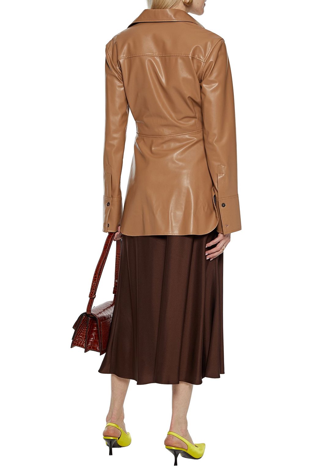 ROSETTA GETTY Satin-crepe midi skirt
