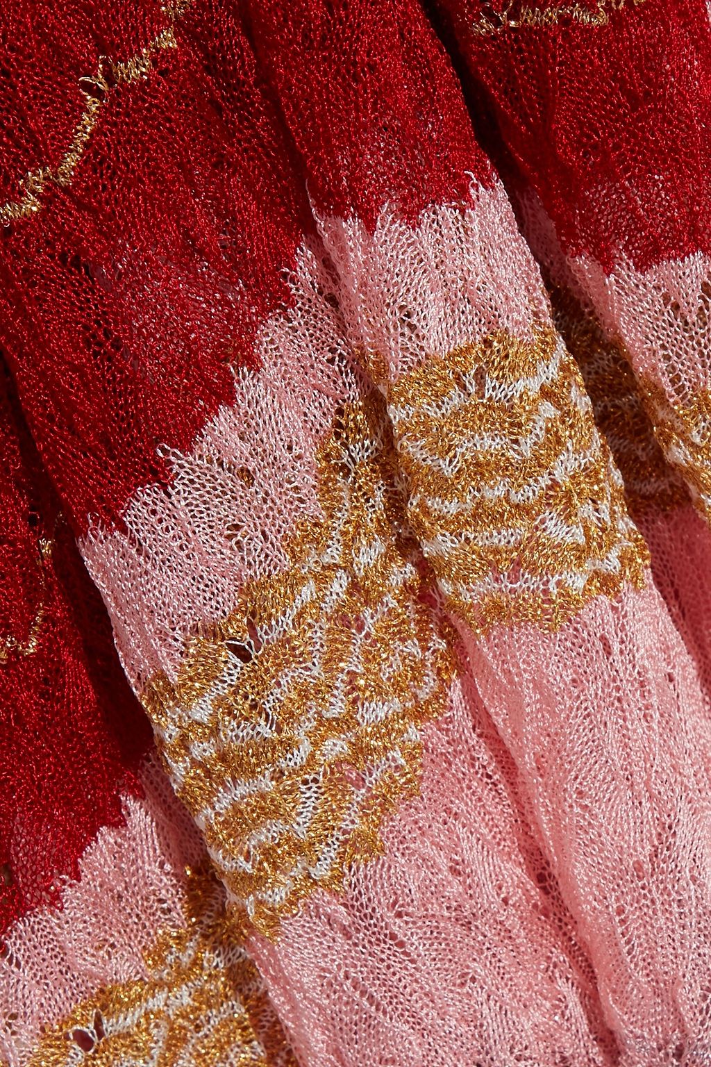 MISSONI Metallic striped crochet-knit kaftan