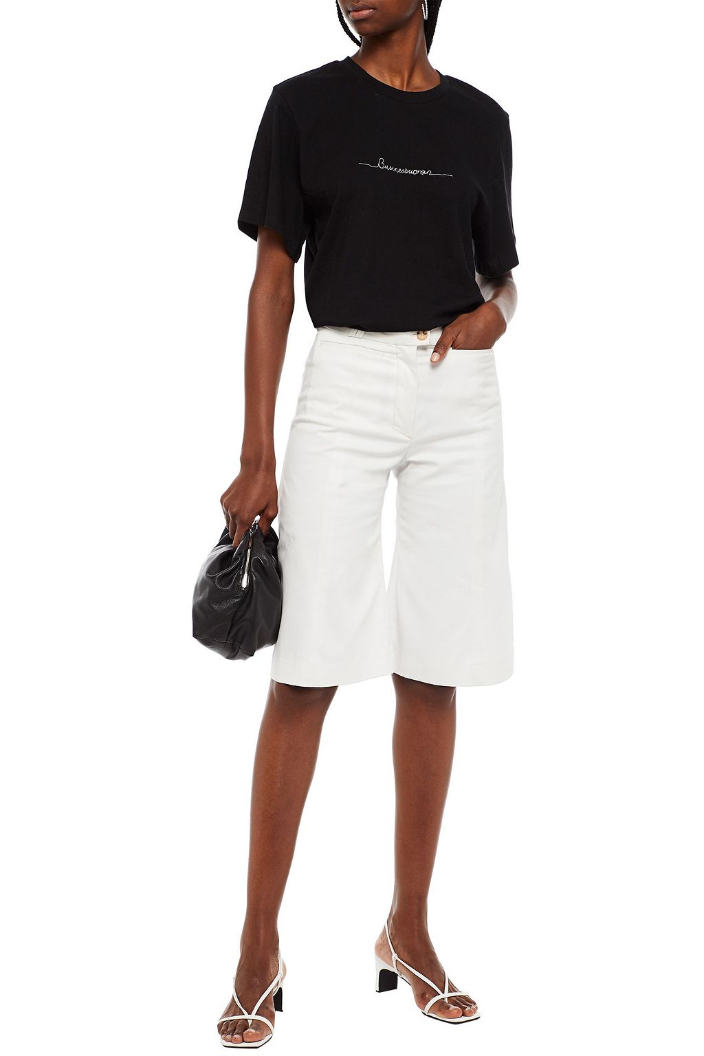 REJINA PYO Embroidered cotton-jersey T-shirt