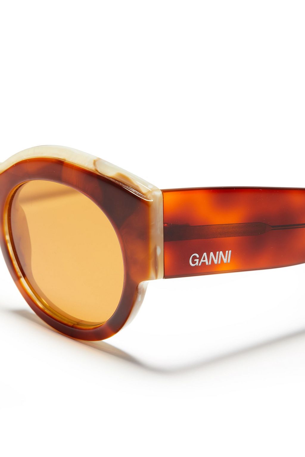 GANNI Billie round-frame tortoiseshell acetate sunglasses
