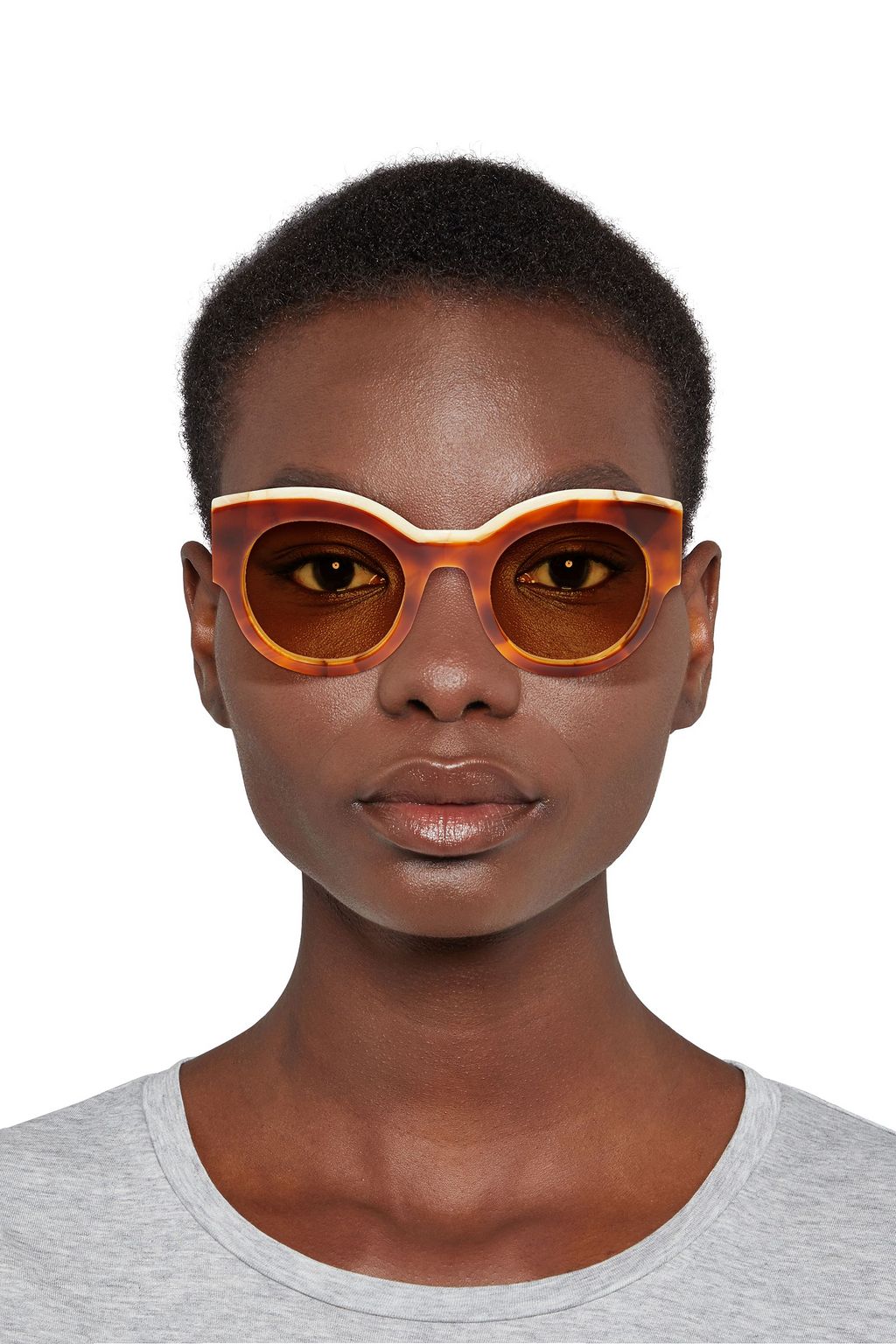 GANNI Billie round-frame tortoiseshell acetate sunglasses