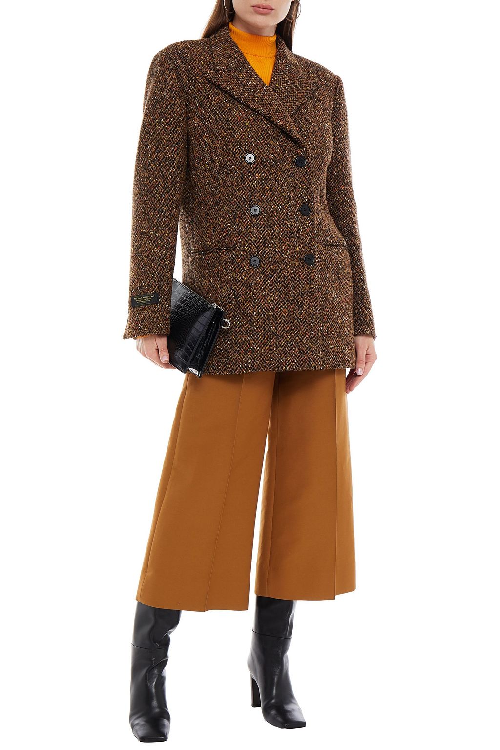 MSGM Double-breasted mélange wool coat